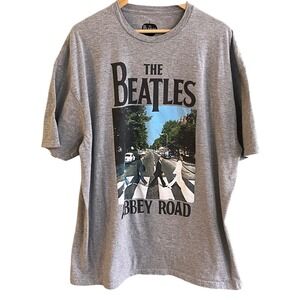 Beatles Abbey Road‎ Gray Short Sleeve Graphic T Shirt 3 XL Men's Repop